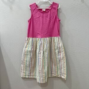 Hanna Andersson Pink Metallic Stripe Tank Dress